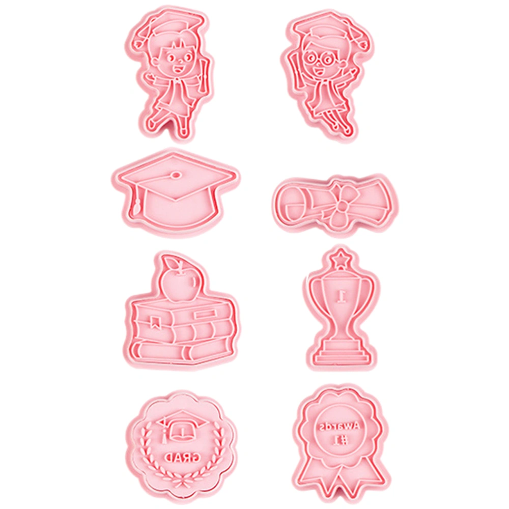 8pcs Graduation Baking Molds Fondant Molds Chocolate Molds Cookie Cutters