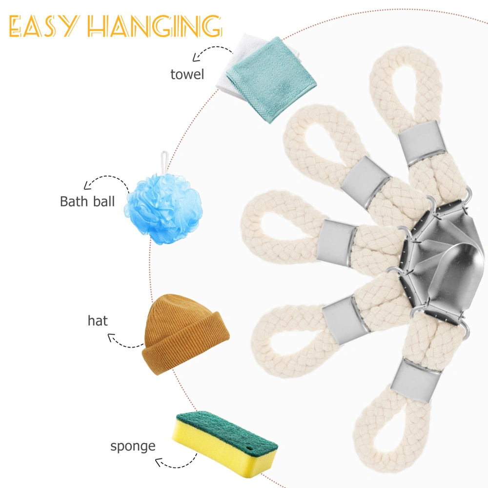 10Pcs Hanging Towel Holder Clips Sturdy Towels Clips Towel Brackets with Cotton Rope