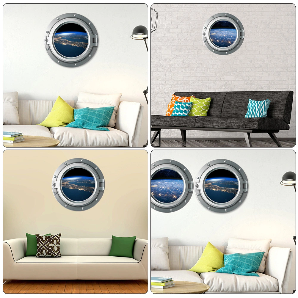 2pcs 3D Planet Universe Outer Space 3d Wall Sticker Wall Decal Home Wall Ornament