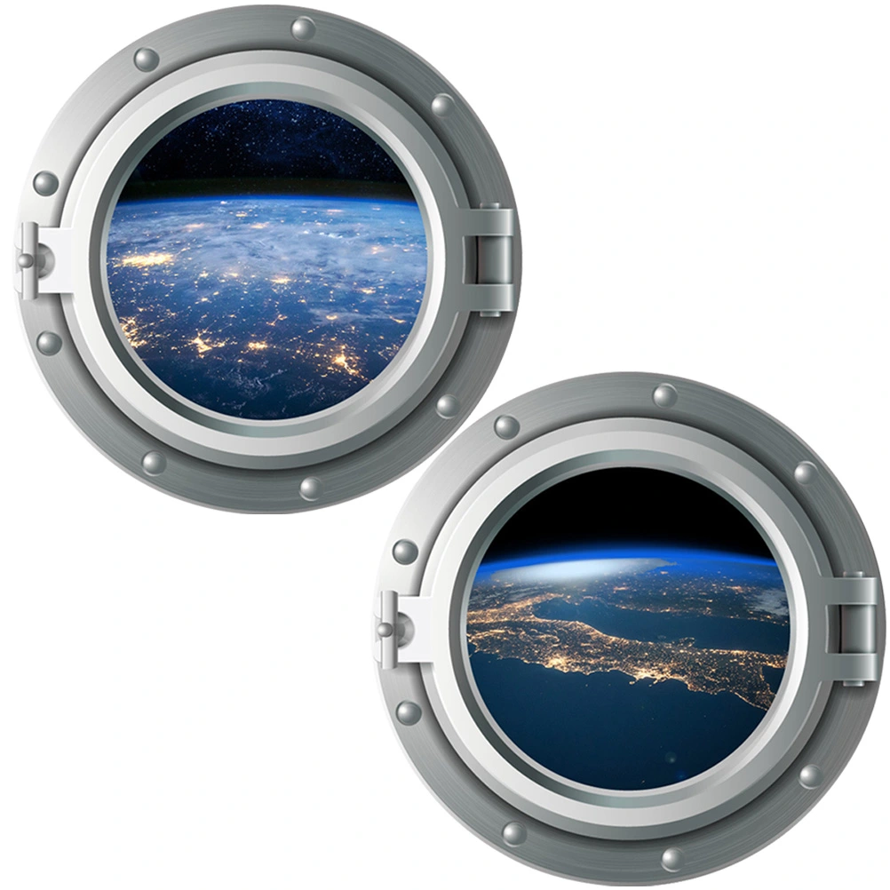 2pcs 3D Planet Universe Outer Space 3d Wall Sticker Wall Decal Home Wall Ornament