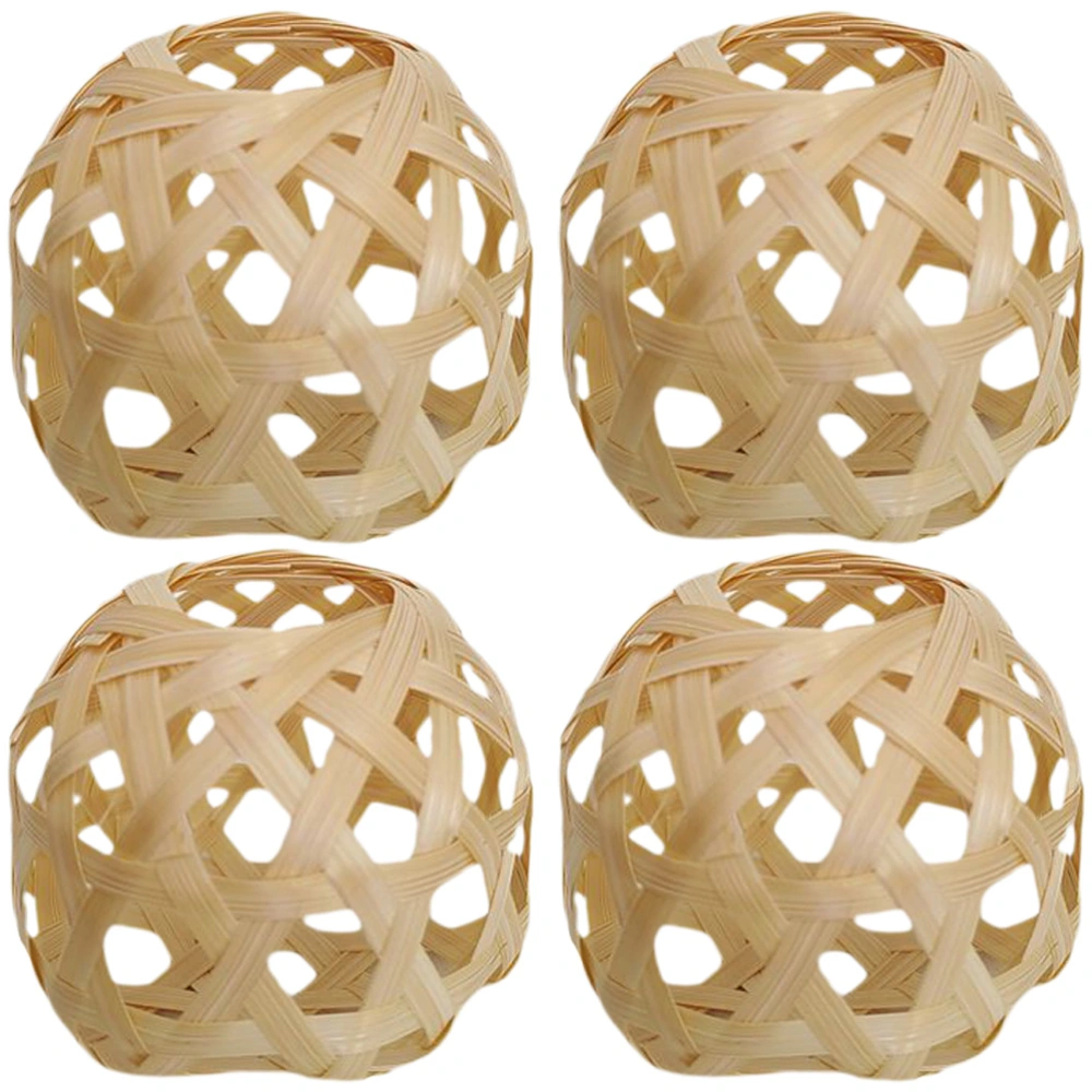 4pcs Retro Small Bamboo Lampshade Rustic Lamp Shade Replacement Small Lamp Cover