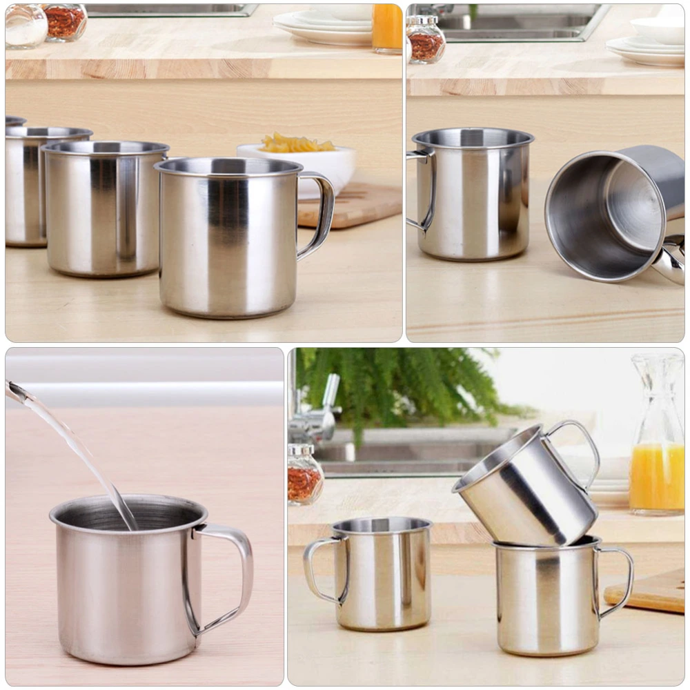 6Pcs Kindergarten Stainless Steel Water Mugs Kids Water Cups Children Milk Cups