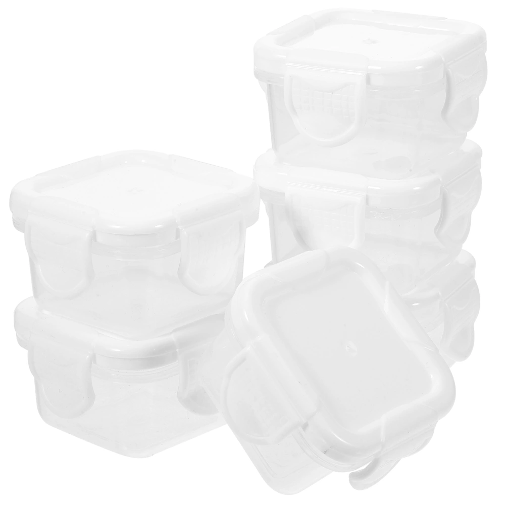 6Pcs Food Condiment Boxes Containers with Lid Salad Dressing Container Sauce Cups