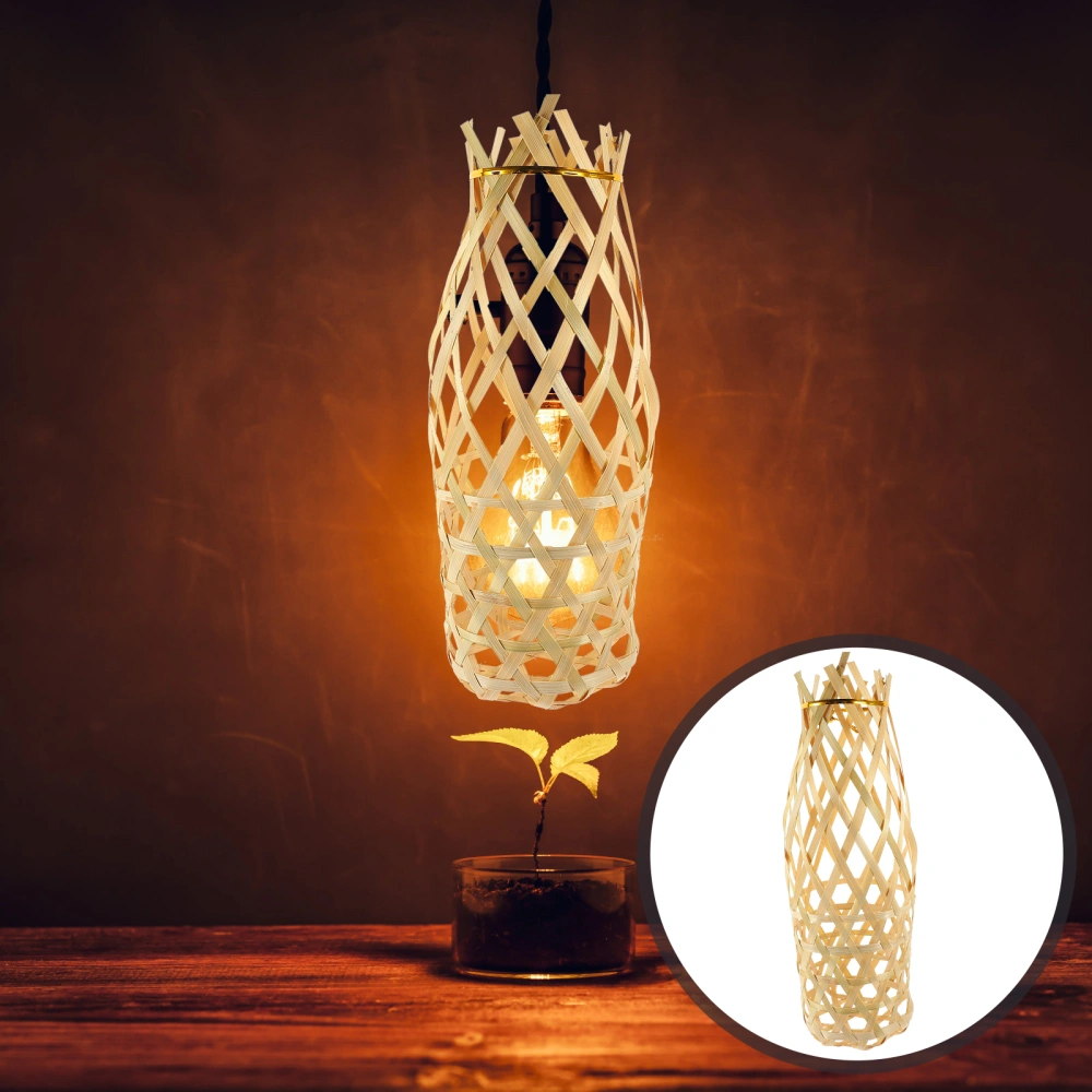 Rustic Style Bamboo Woven Lampshade Natural Bamboo Lampshade Bamboo Lamp Cover Lamp Accessories