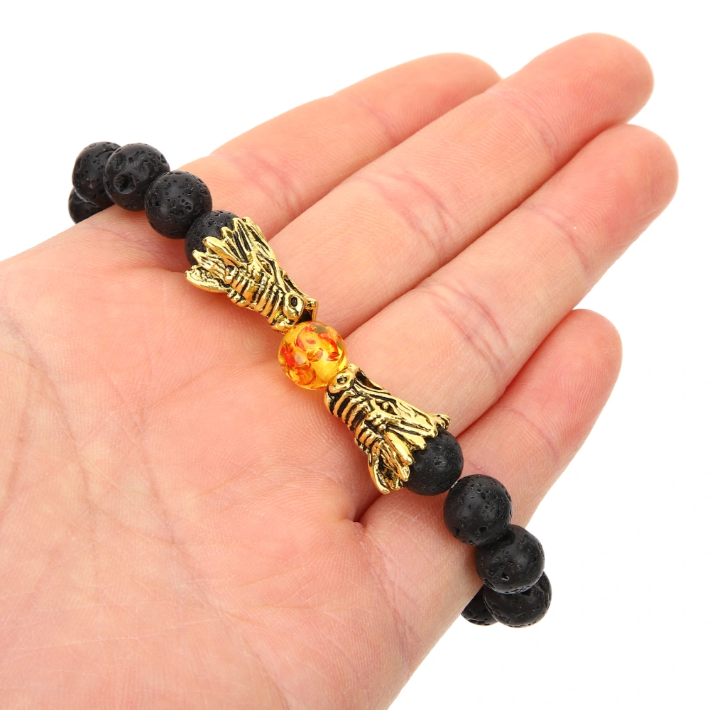 Natural Stone Bead Bracelet Unisex Dragon Bracelet Cool Beaded Wrist Bracelet Fashion Accessory