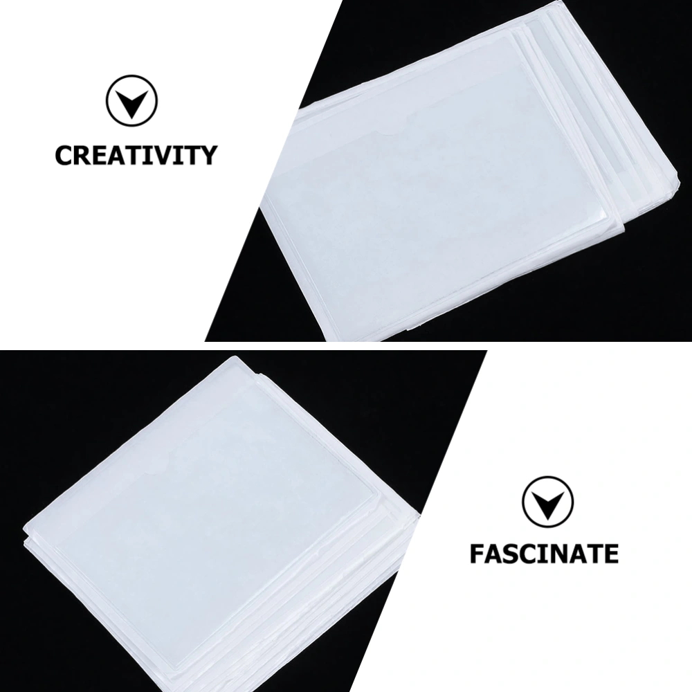 20Pcs Self-Adhesive Index Card Pockets Transparent Cards Bags Shipping Box Small Card Pockets