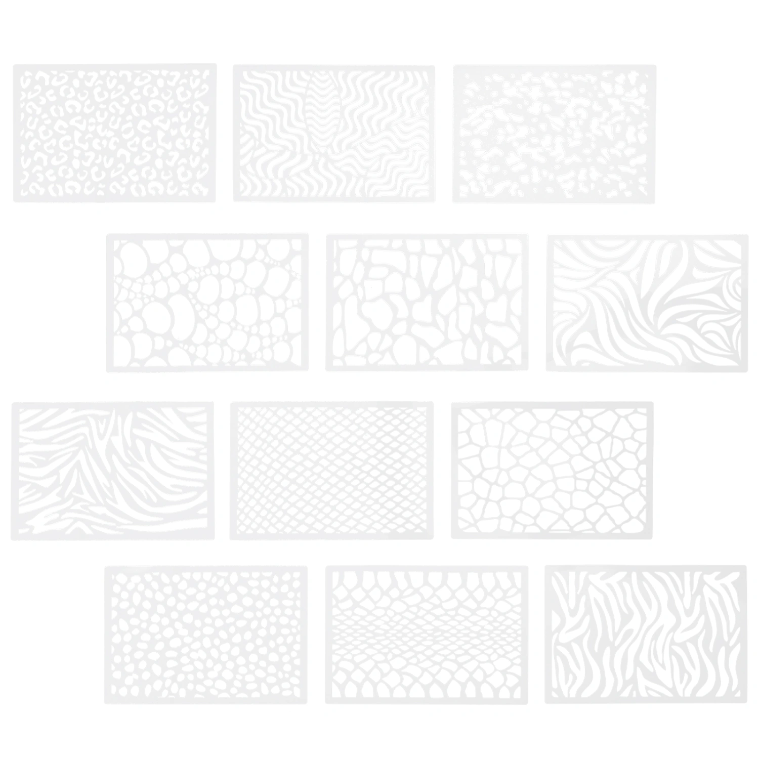 12pcs DIY Painting Stencils Prints Templates Plastic Drawing Stencils Clothing Tools