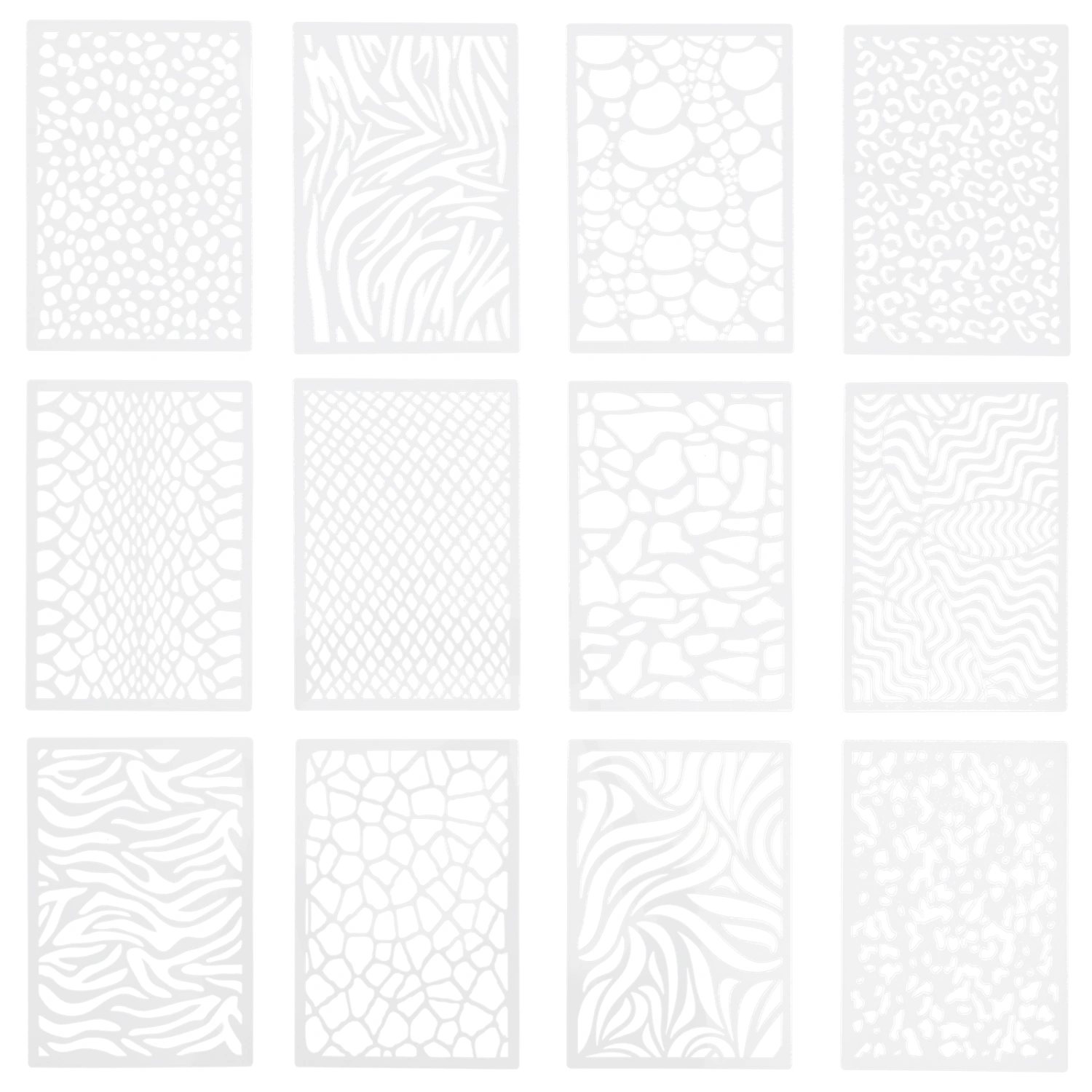 12pcs DIY Painting Stencils Prints Templates Plastic Drawing Stencils Clothing Tools