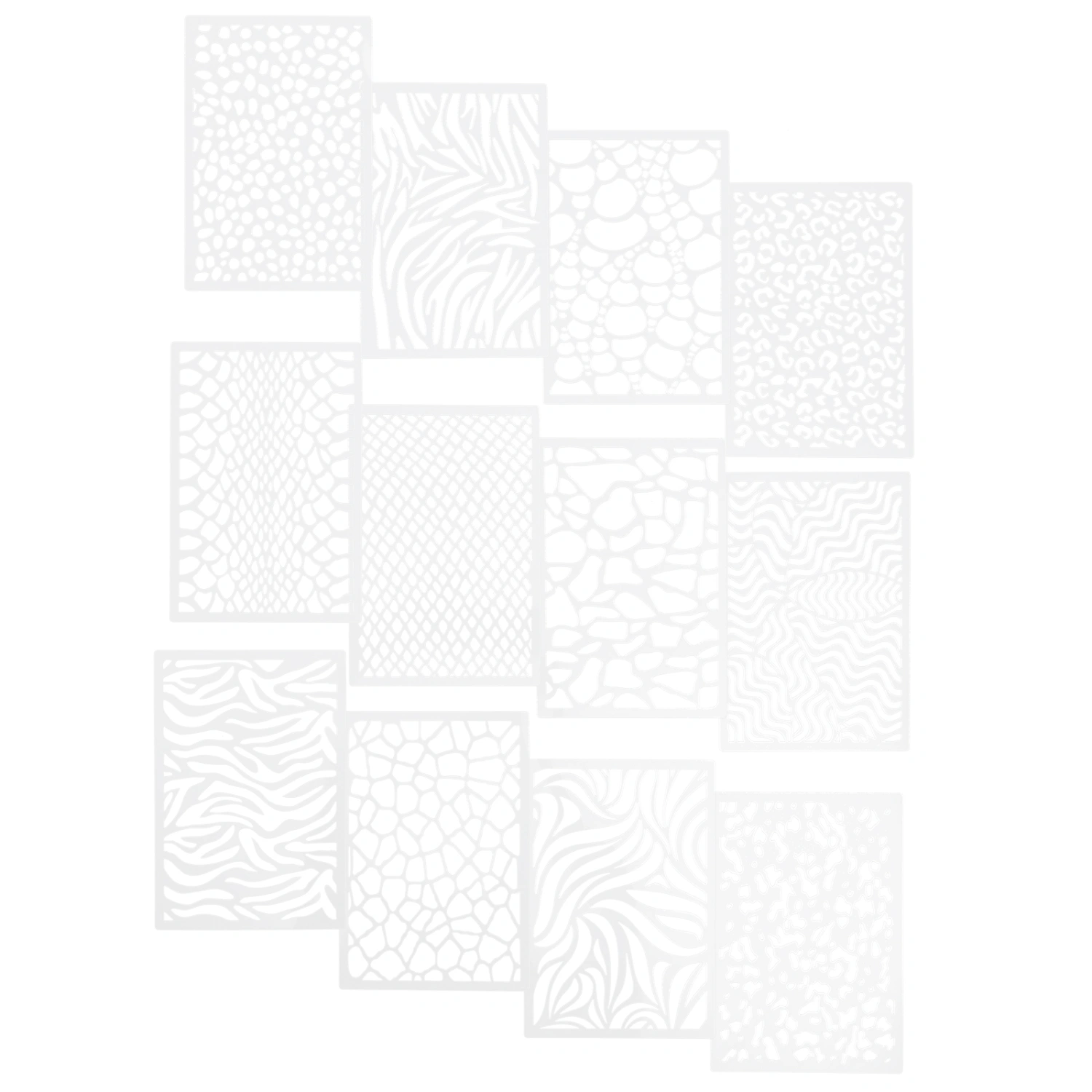 12pcs DIY Painting Stencils Prints Templates Plastic Drawing Stencils Clothing Tools