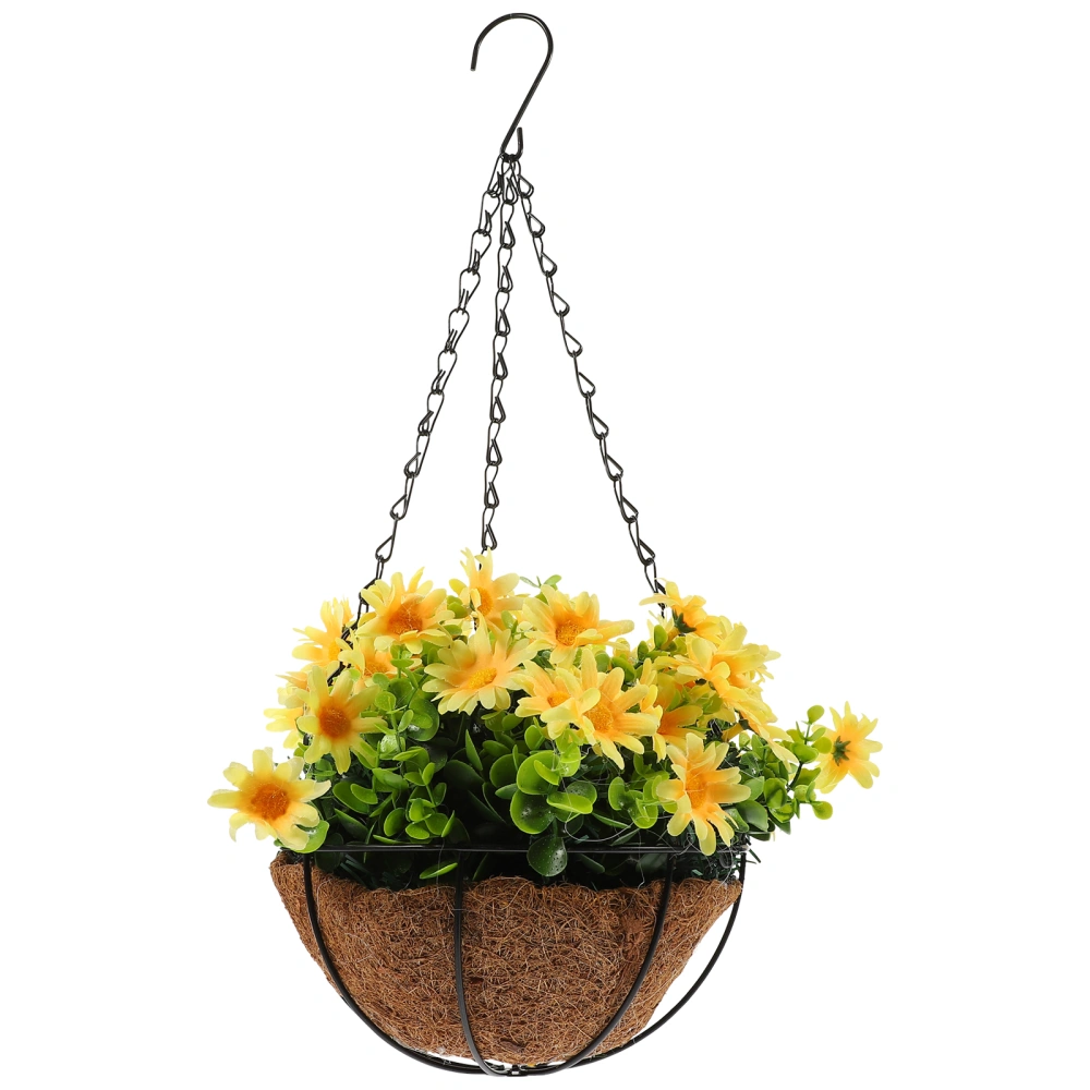 Artificial Daisy Hanging Basket Artificial Plant Fake Flower Basket Artificial Hanging Flowers