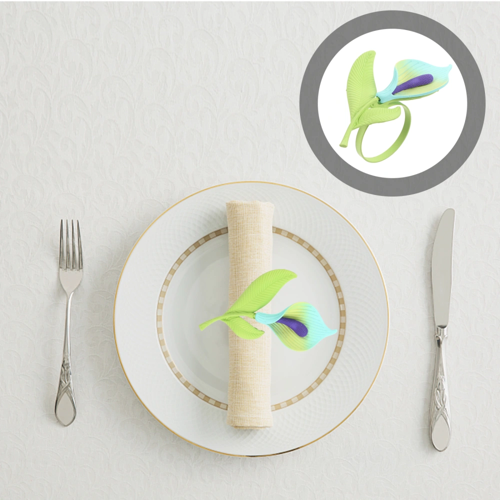 2Pcs Colored Napkin Rings Serviette Rings Table Decors Decorative Napkin Holders Home Supplies