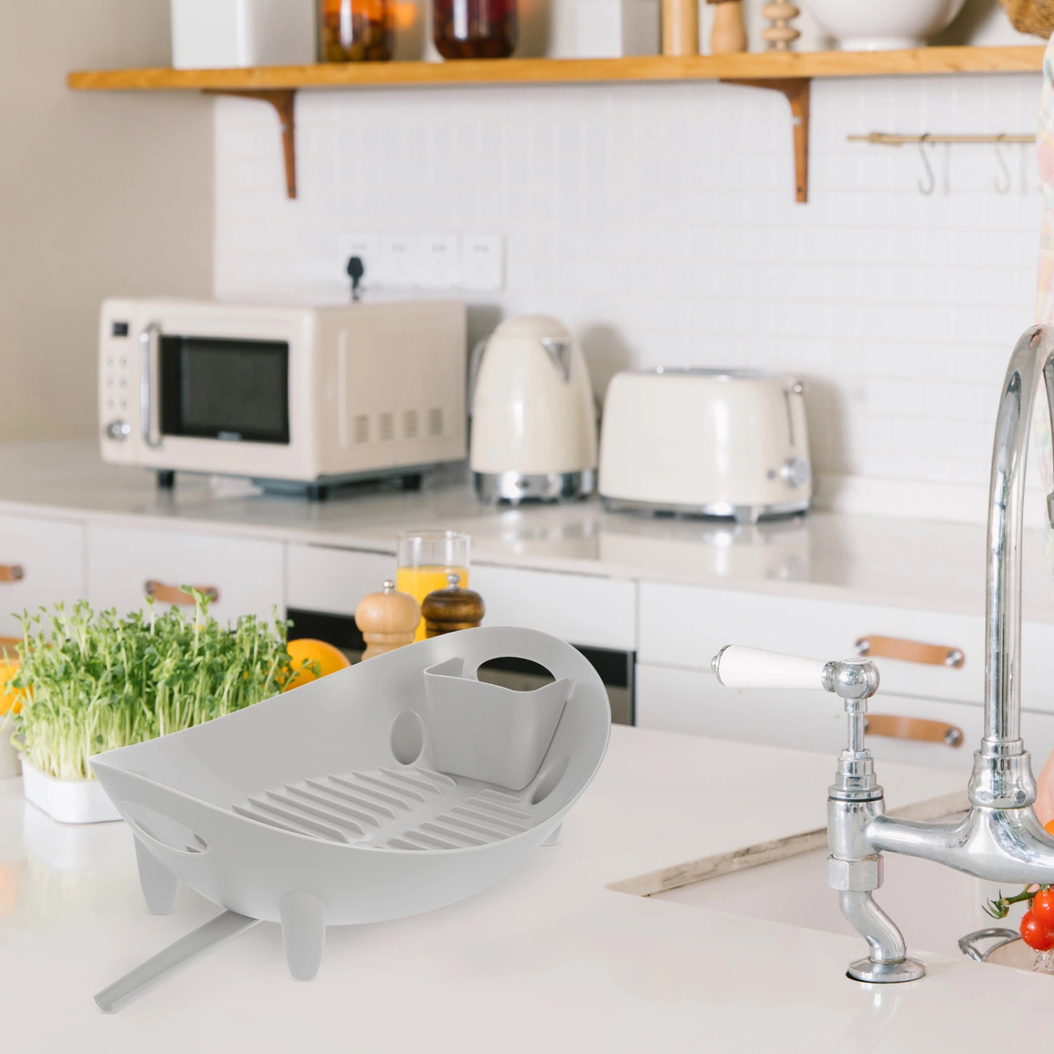 Kitchen Dish Drying Rack Multi-functional Bowls Drainer Flatware Drying Rack Kitchen Accessory