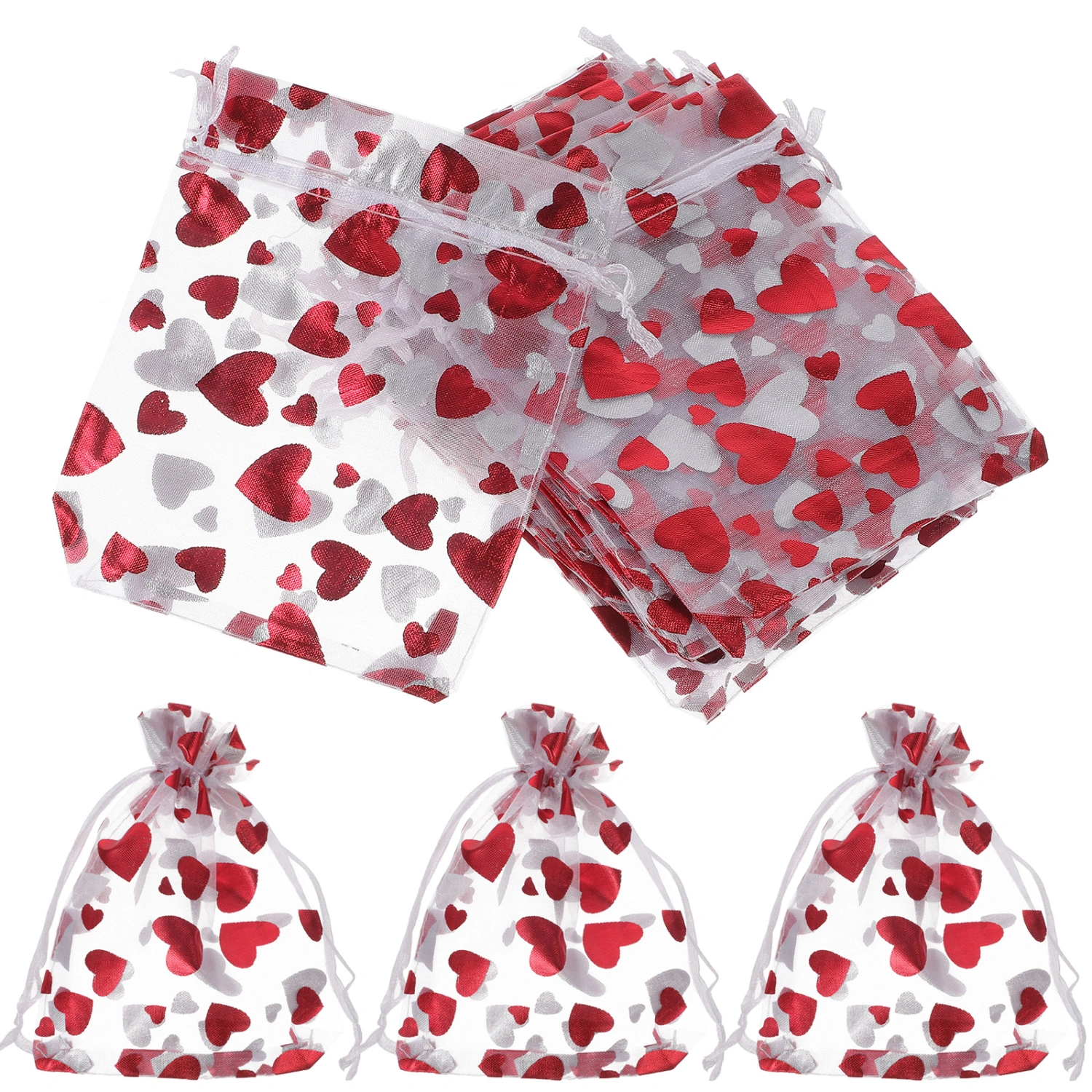 25Pcs Drawstring Bags Organza Bags Jewelry Storage Bags Decorative Gift Small Bags Wrapping Bags