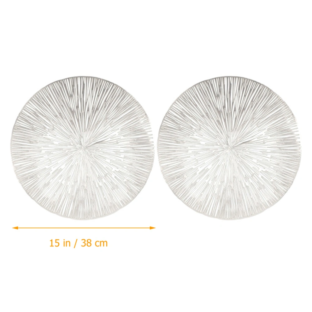 2pcs Table Mat Heat Resistant Placemat Modern Circle Dining Table Decor