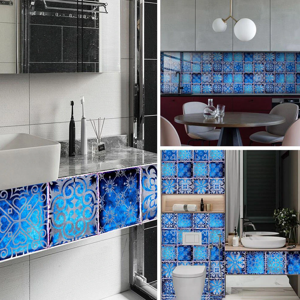 20Pcs Adhesive Tile Decals Traditional Vintage Design Peel And Stick Tile Stickers for Kitchen