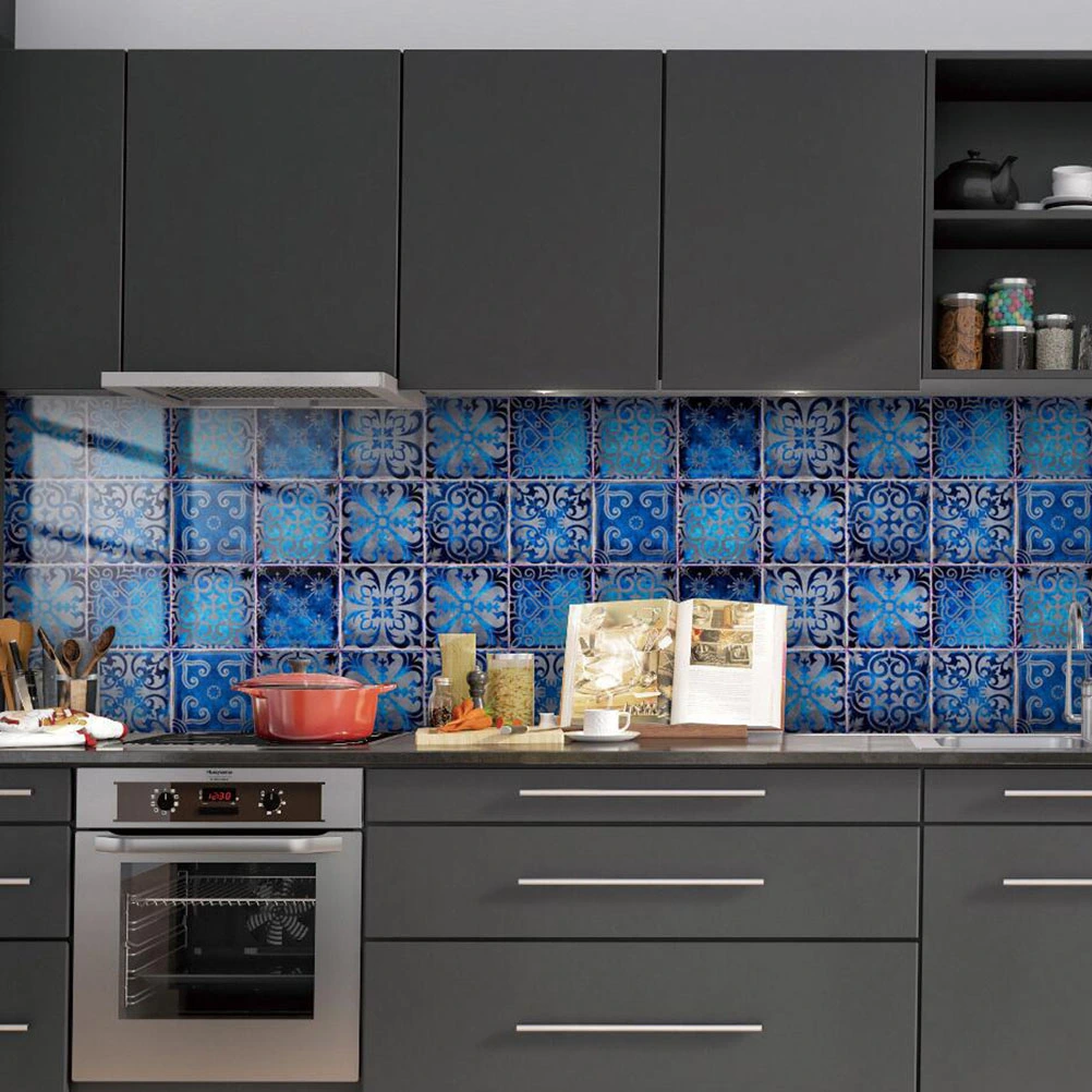 20Pcs Adhesive Tile Decals Traditional Vintage Design Peel And Stick Tile Stickers for Kitchen