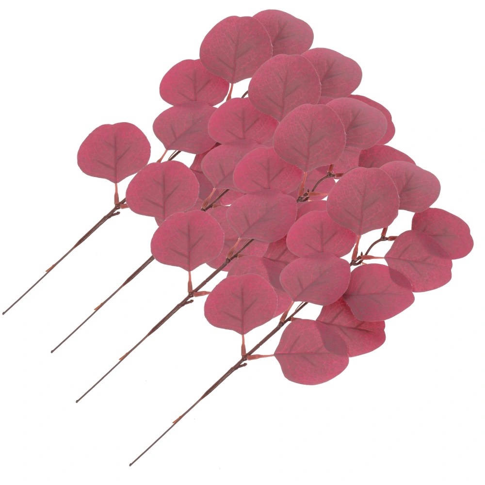 4pcs Eucalyptus Stems Artificial Eucalyptus Leaves Stems Leaf Branches for Home Office