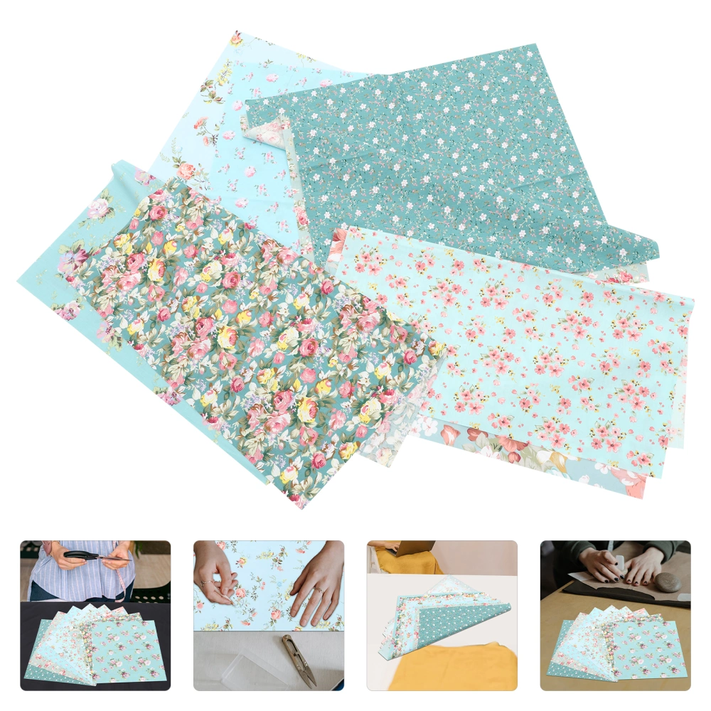 8Pcs Flower Patchwork DIY Patchwork Cotton Fabric Sheets Floral Printing Patchwork DIY Supplies