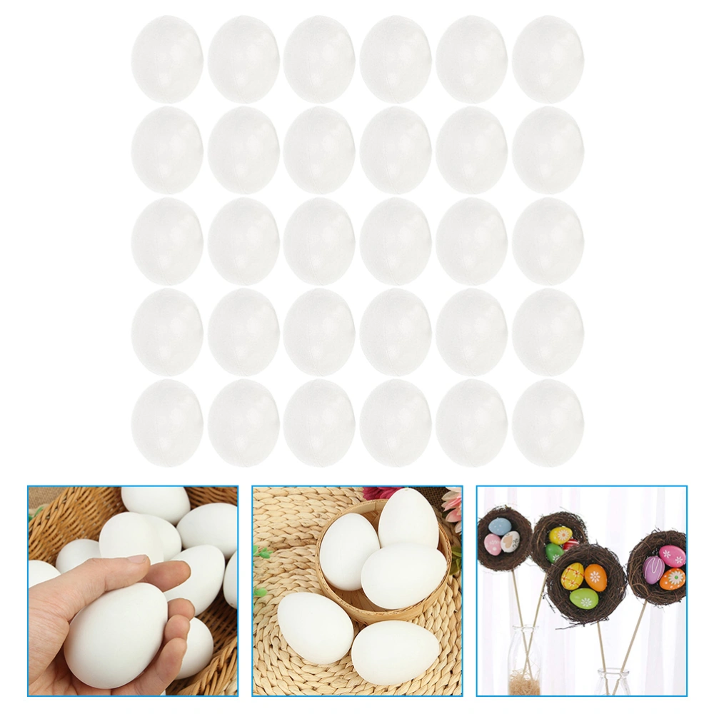 30Pcs Imitation Eggs Easter DIY Hand Painted Eggs Decor Egg Models for Kids