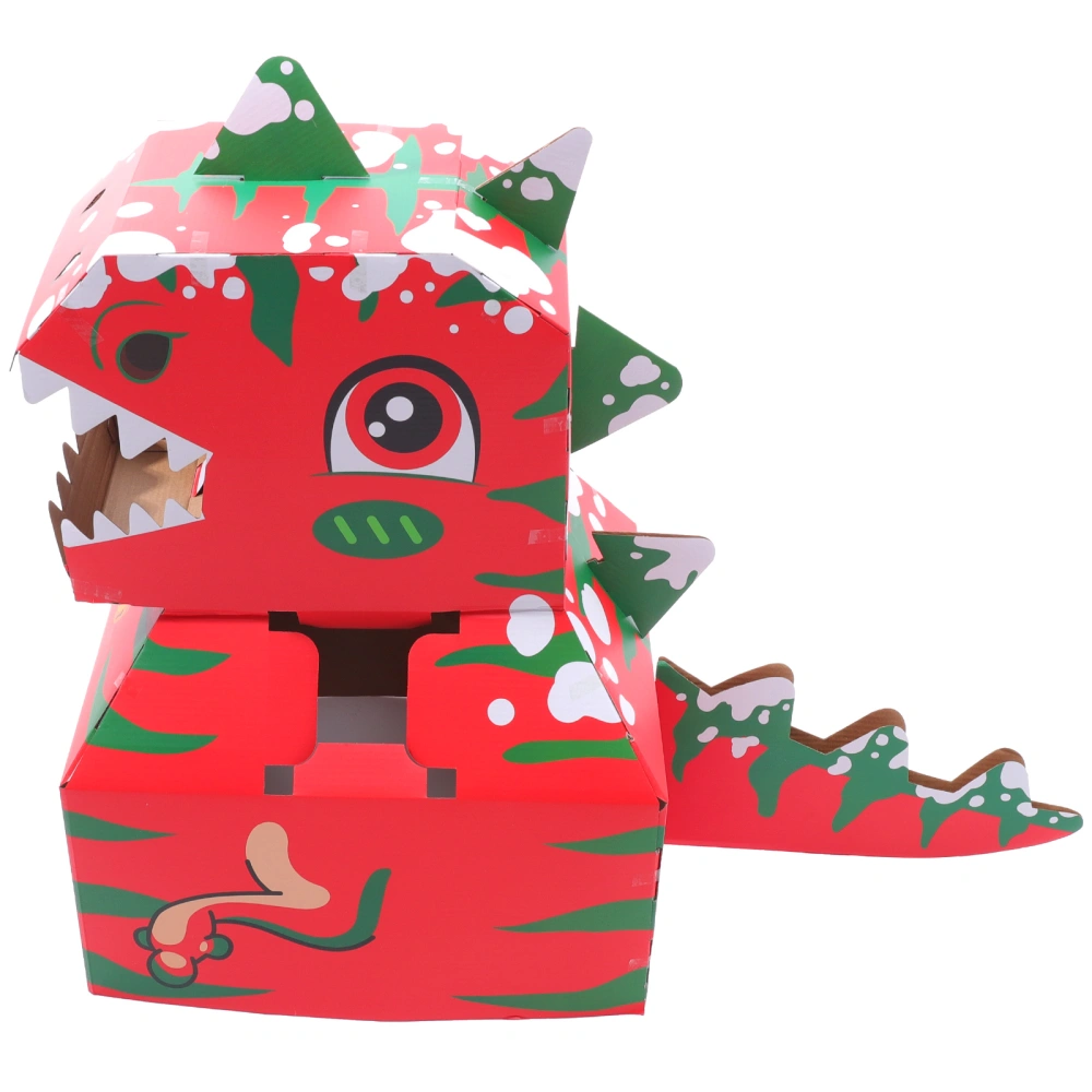 1 Set Wearable DIY Toy Paper Dinosaurs Cardboard Box Kid Carton Box Wearable Toy for Fun