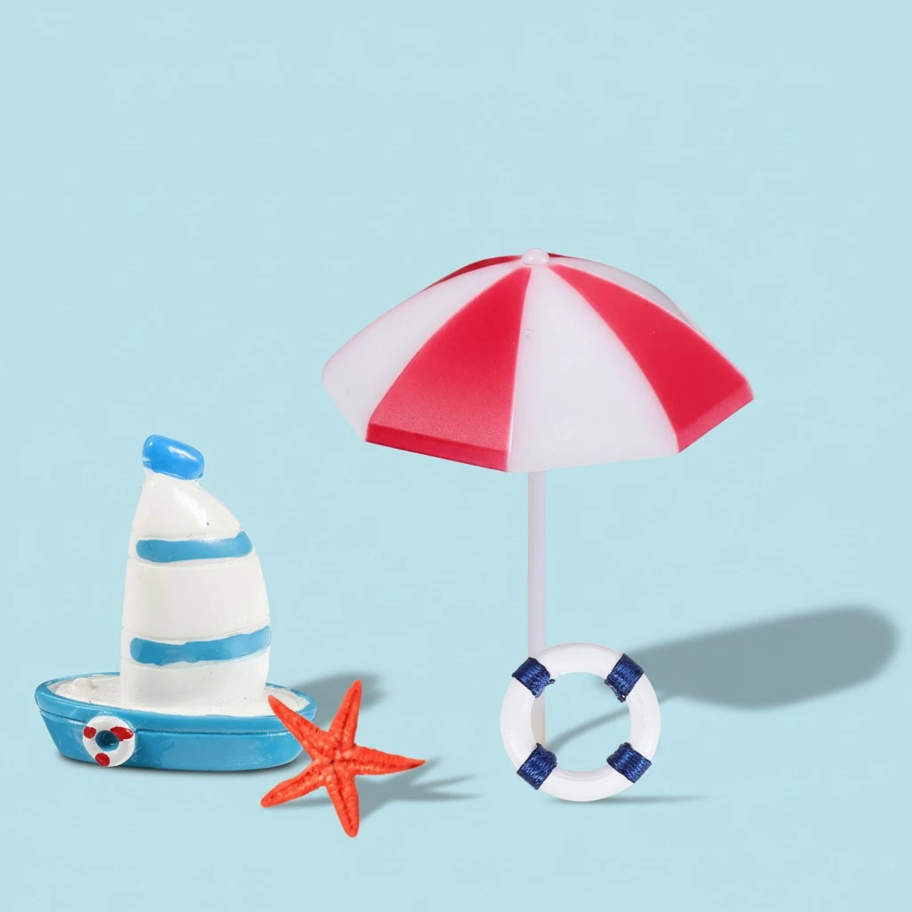 11pcs Miniature Beach Items Micro Landscape  Beach Ornaments for DIY Miniature Garden