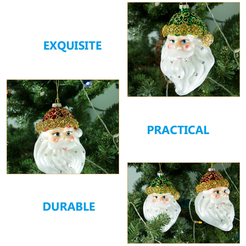 2pcs Hanging Ornament Christmas Tree Adornment Santa Decor Christmas Theme Decor