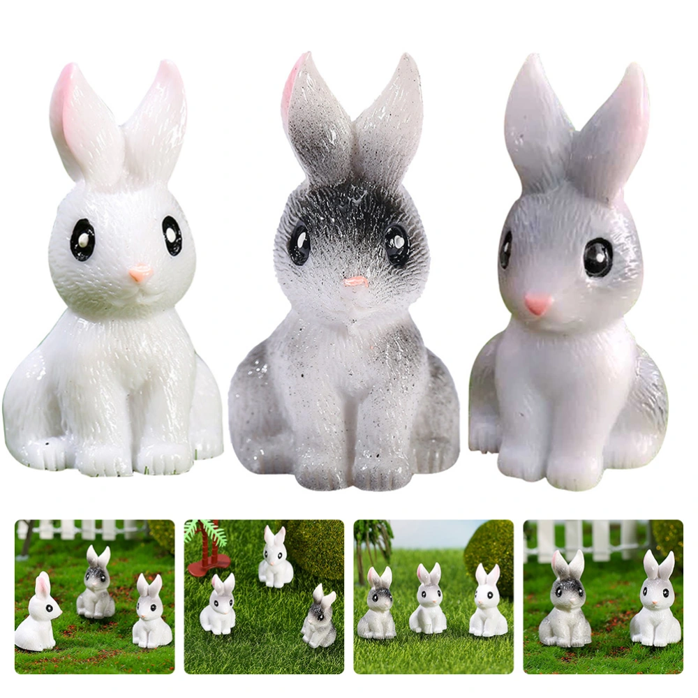 30pcs Resin Easter Rabbit Models Small Easter Bunny Figurines Rabbit Adornments