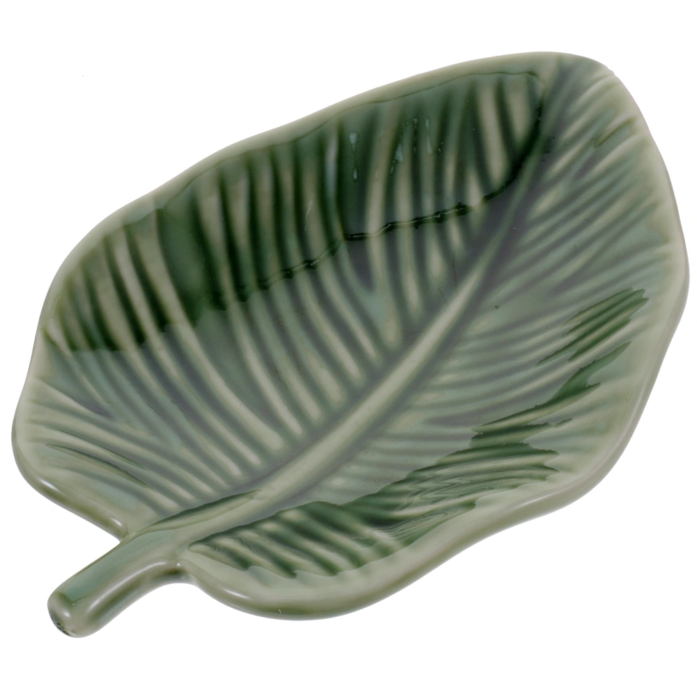 Leaf Shaped Ceramic Jewelry Tray Jewelry Plate Trinket Dish Ring Dish Key Holder Tray