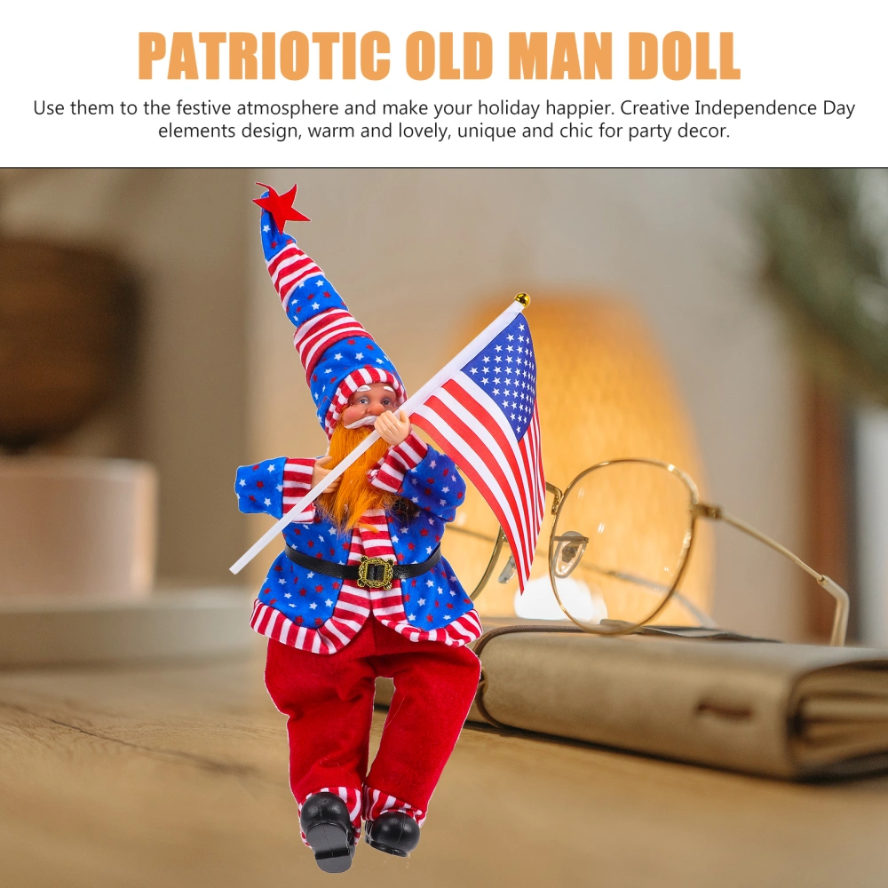 Showcase Display Adorn Independence Day Old Uncle Doll Ornament Patriotic Gift