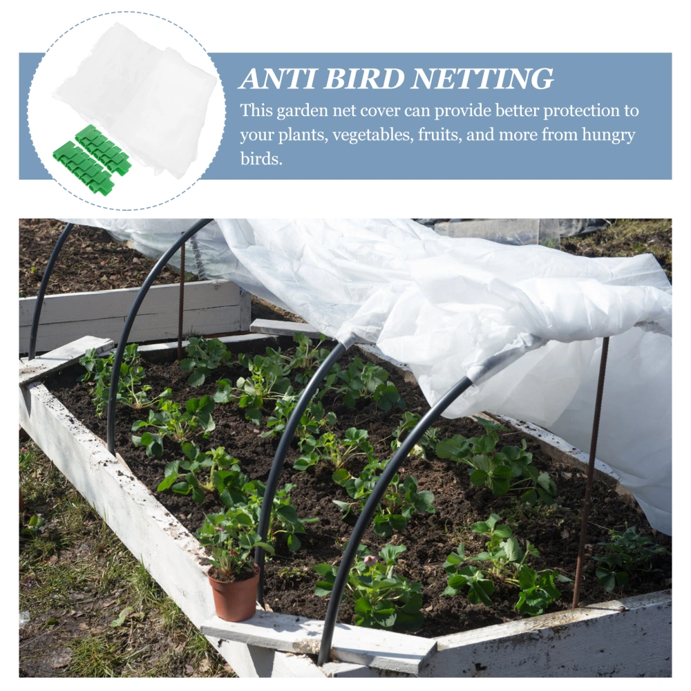 1 Set of Courtyard Anti Bird Netting Cover Garden Netting Plants Mesh Cover with Clips