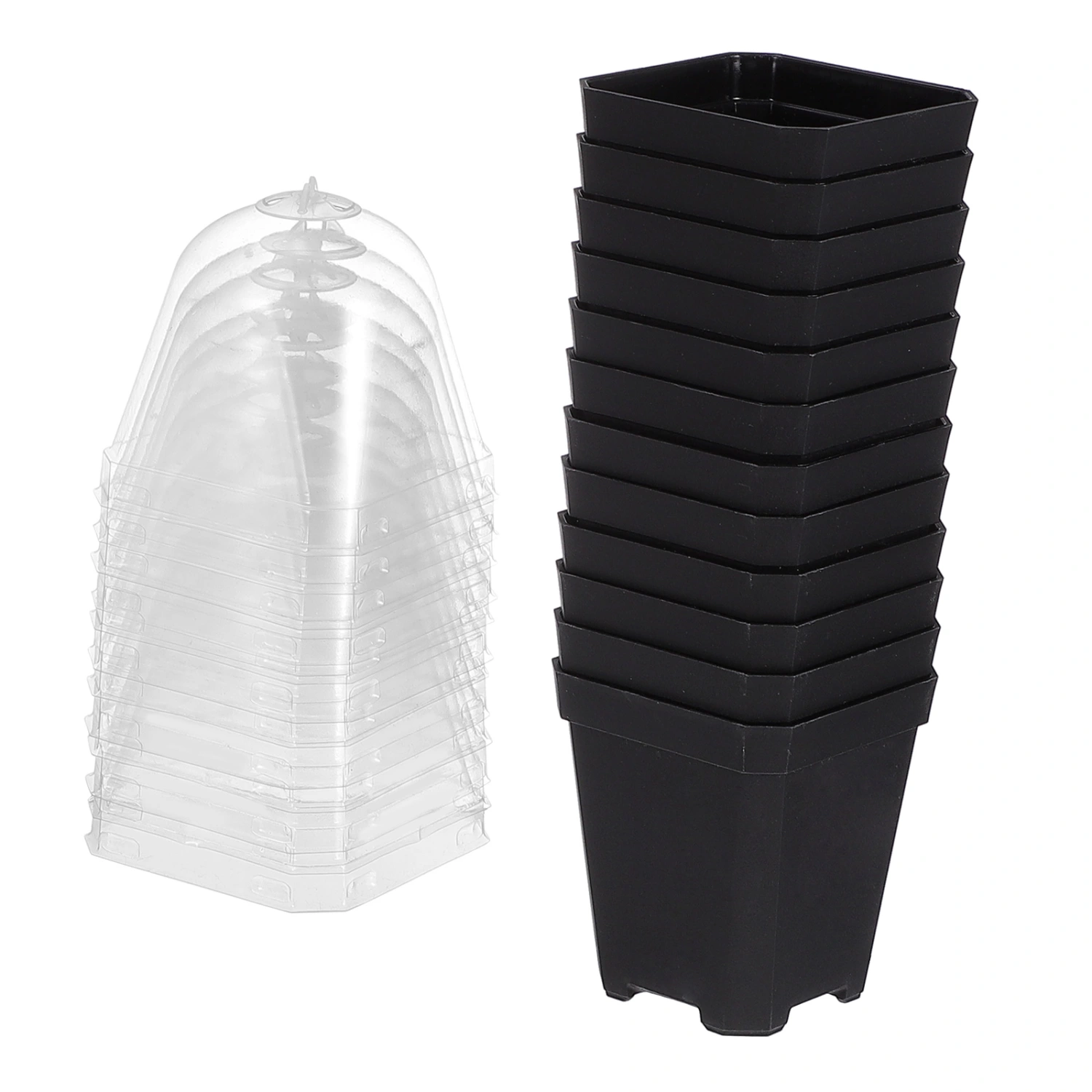 12 sets of Plant Nursery Pots with Humidity Dome Outdoor Plastic Gardening Pots