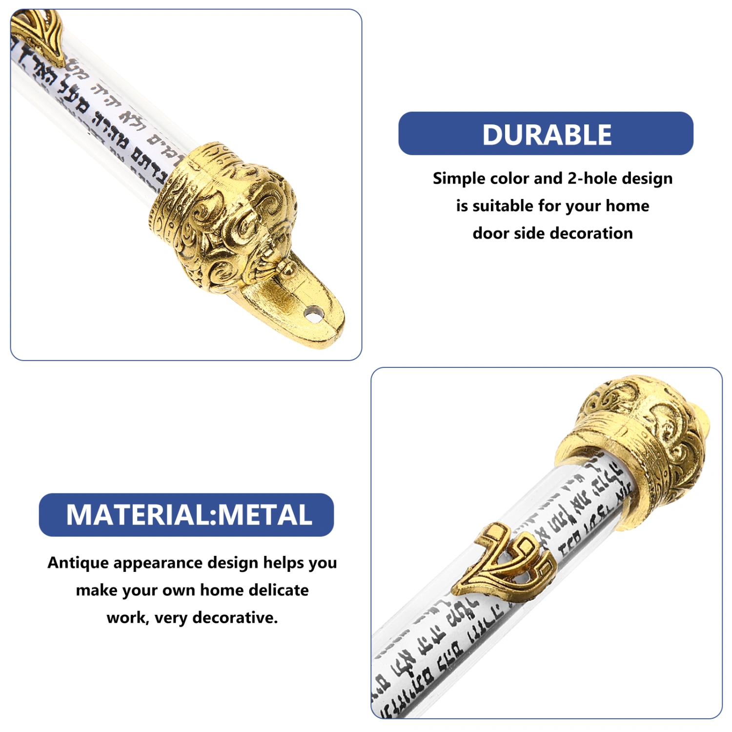 Metal Mezuzah Home Door Mezuza Religious Metal Door Side Door Mezuza Gift(Random Style)