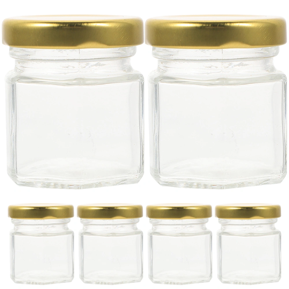 6Pcs Glass Jam Bottles Transparent Honey Jars Clear Glass Jars Small Fruits Jam Bottles with Lids