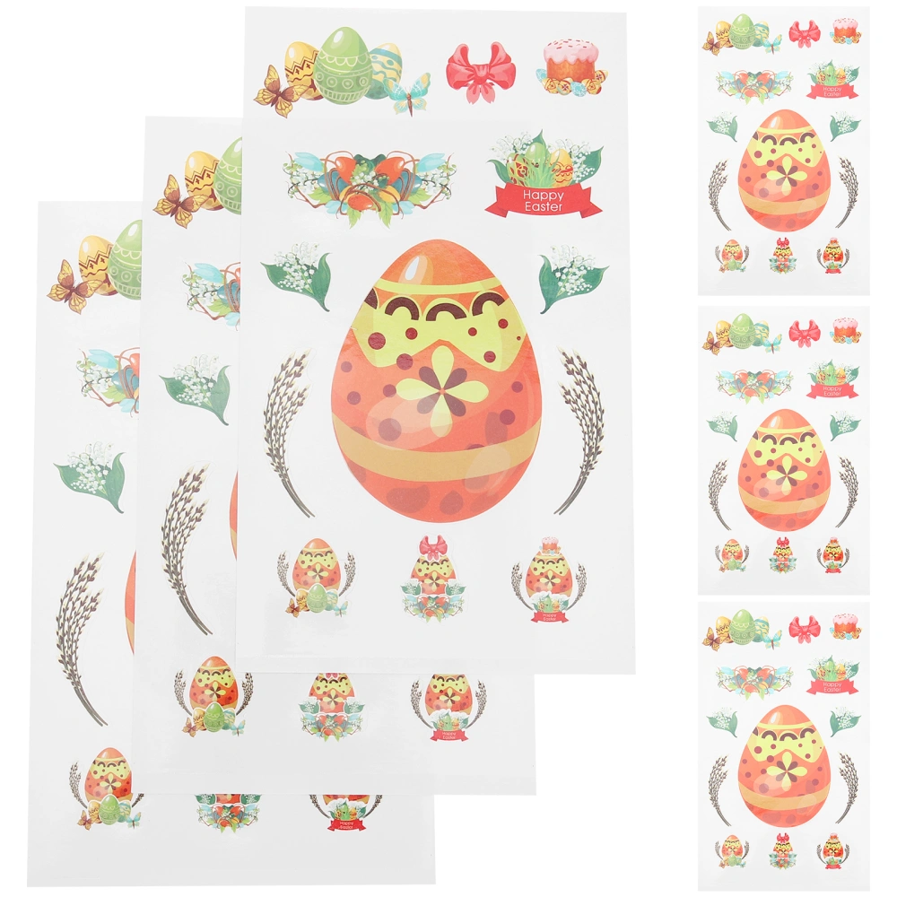 10 sheets of Easter Stickers Decorative Stickers Egg Pattern Decals DIY Decals