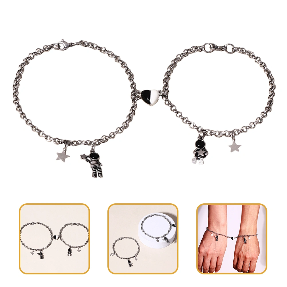 1 Pair Couple Matching Bracelets Adjustable Astronaut Bracelets Lover Bracelets
