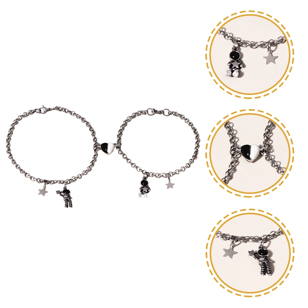 1 Pair Couple Matching Bracelets Adjustable Astronaut Bracelets Lover Bracelets