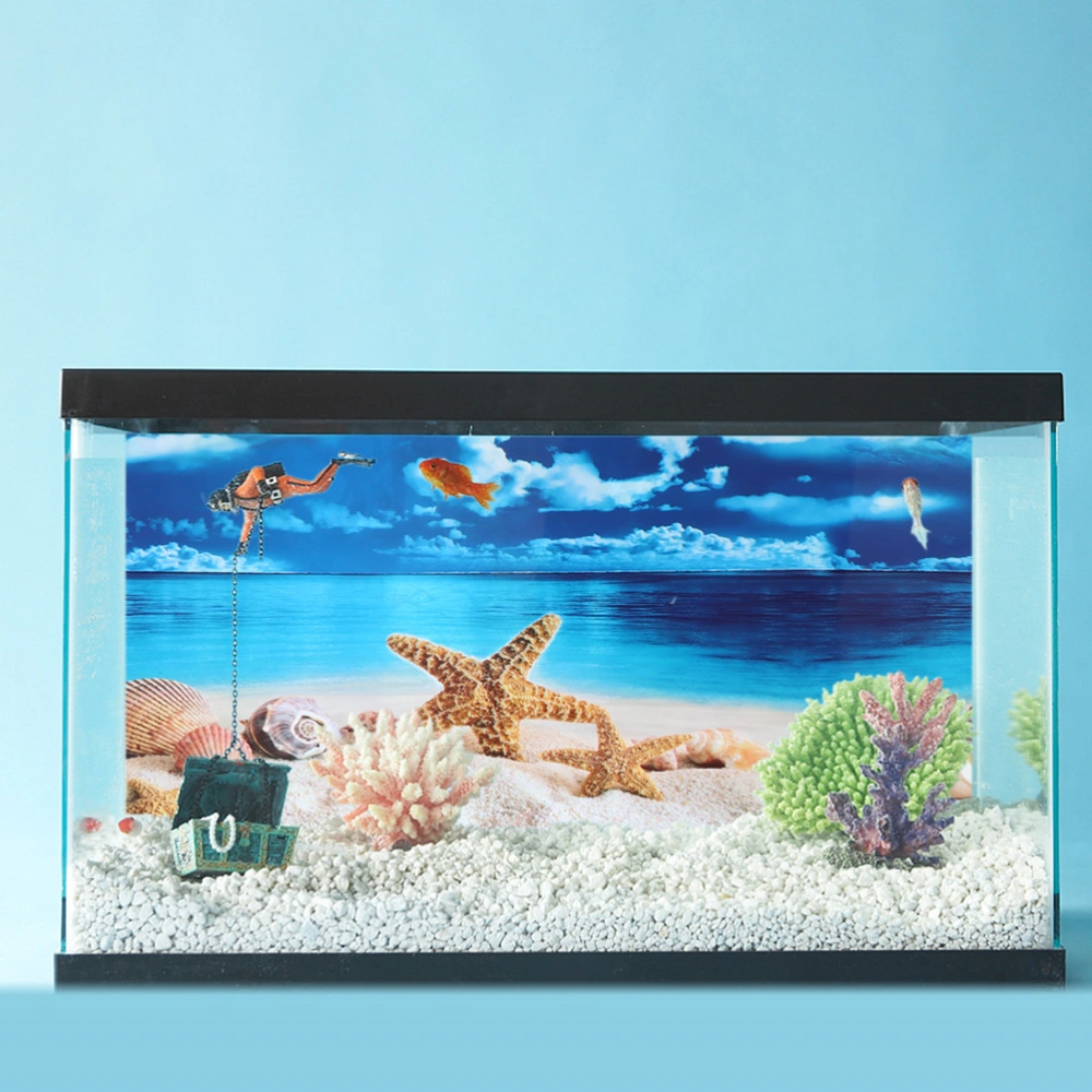 1 Sheet of Delicate Aquarium Background Vivid Aquarium Poster Household Tank Wallpaper