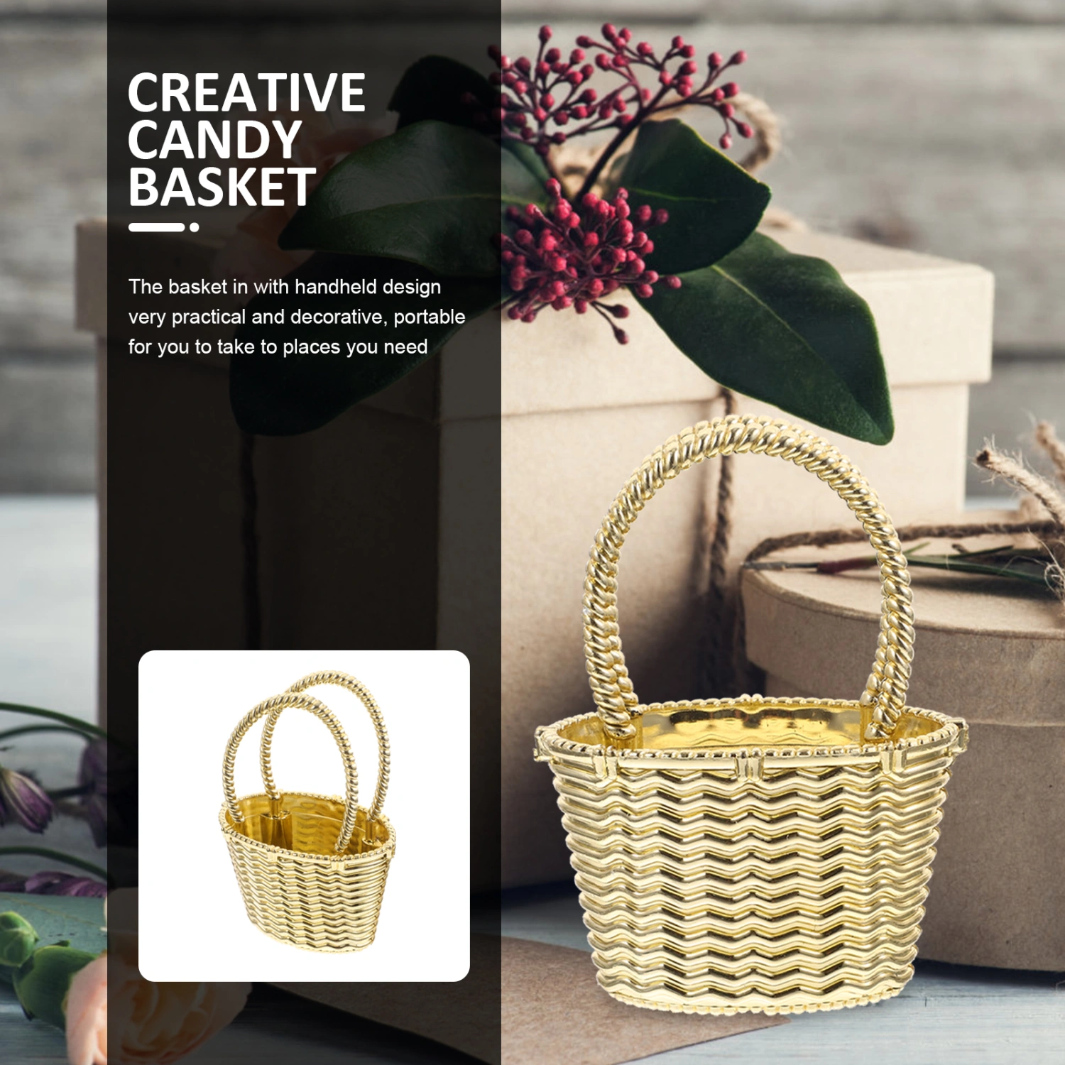 12Pcs Small Candy Baskets Party Favors Candy Gift Container Bag for Wedding Party