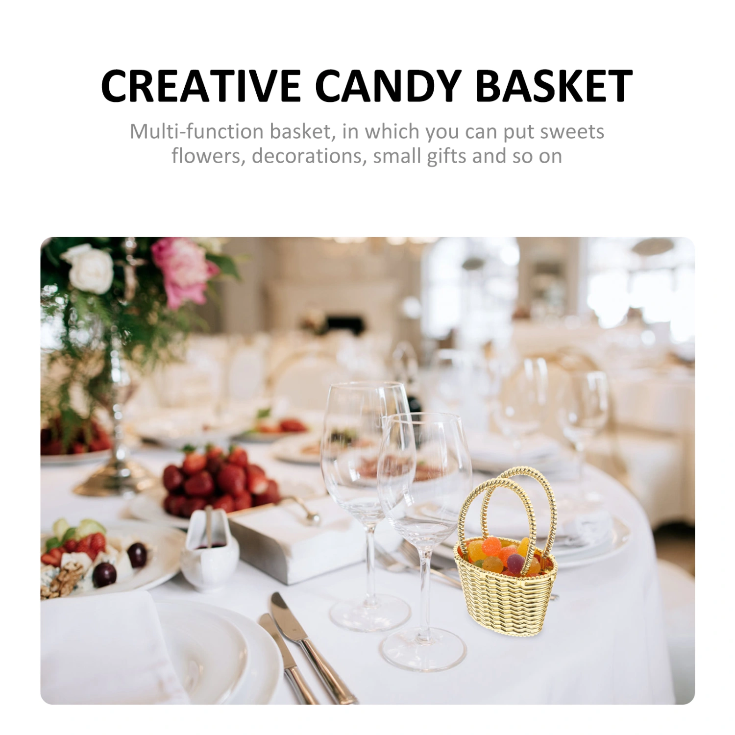 12Pcs Small Candy Baskets Party Favors Candy Gift Container Bag for Wedding Party