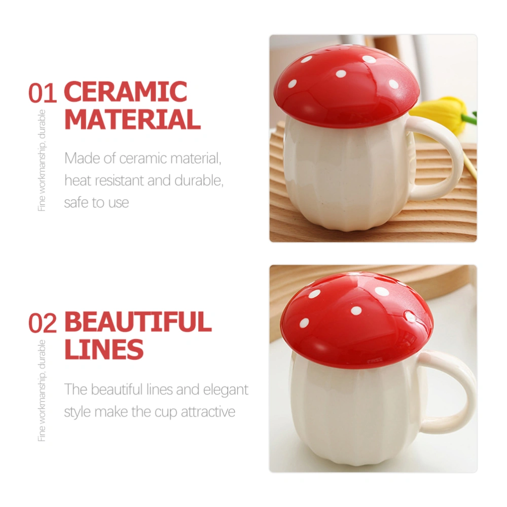 Reusable Milk Cup Mushroom Coffee Cup Ceramic Water Cup Water Mug Adorable Mushroom Mug