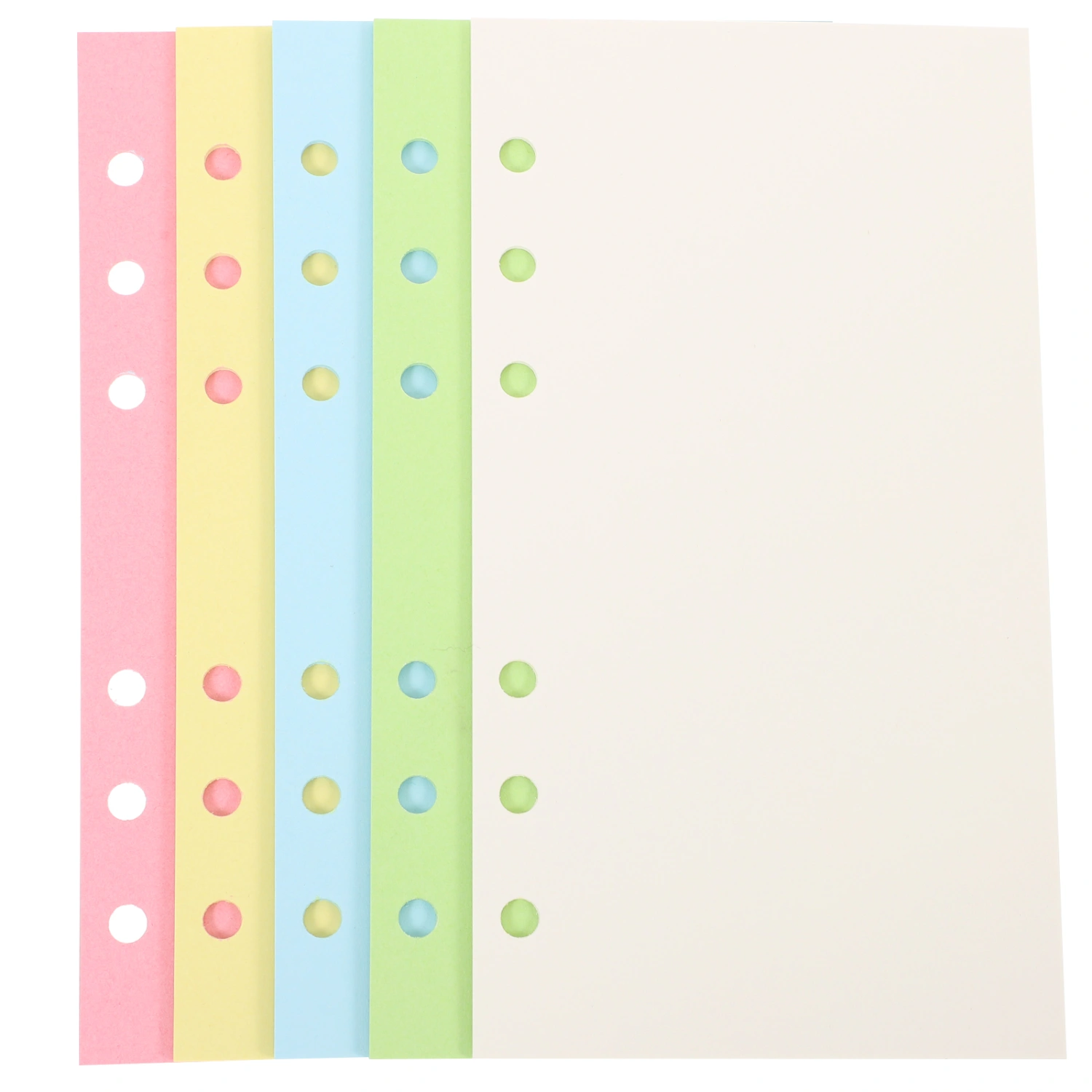 100 Sheets Blank Colored A6 Loose Leaf Paper 6-hole Punched Binder Refill Paper