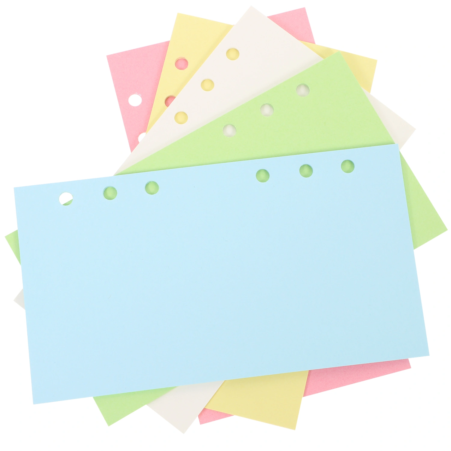 100 Sheets Blank Colored A6 Loose Leaf Paper 6-hole Punched Binder Refill Paper