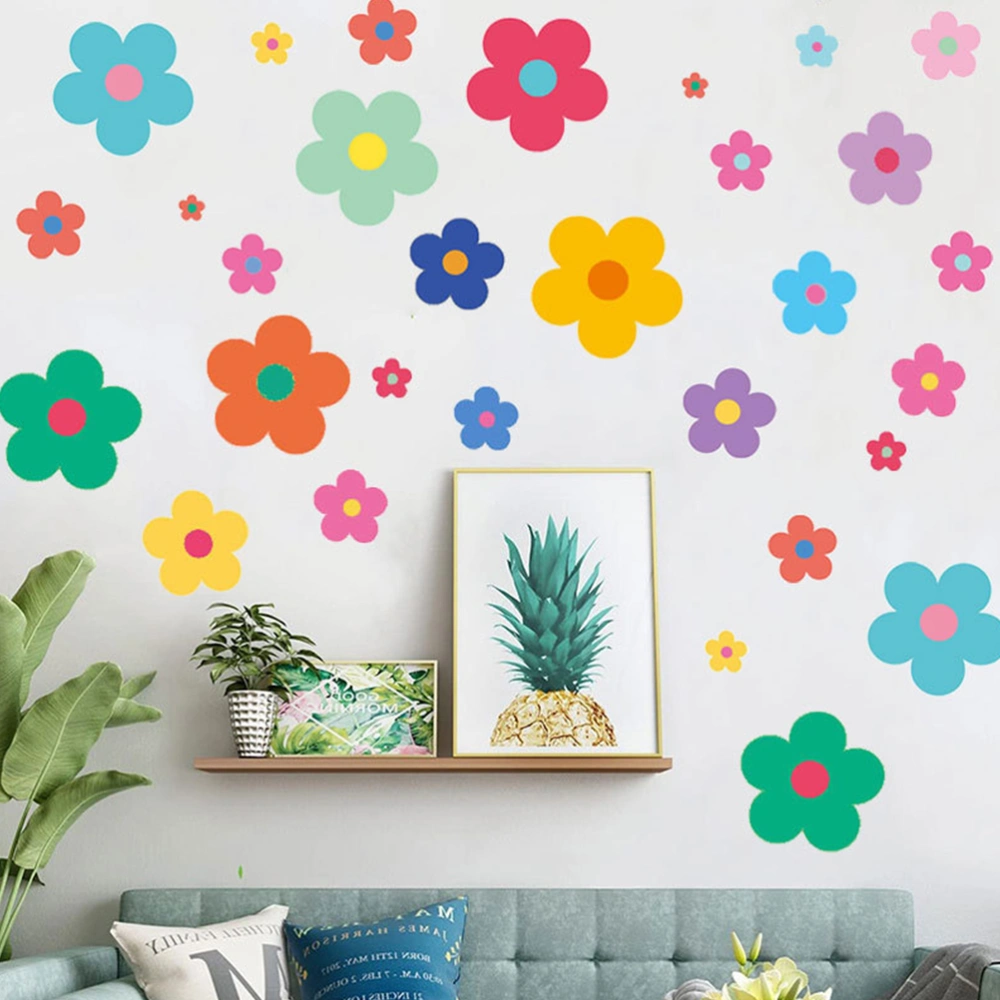 1 Set Flower Wall Stickers Wall Decorative Decals Girls Bedroom Wall Stickers Wall Decor