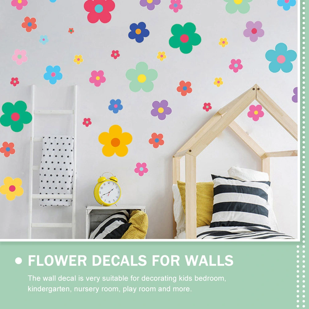 1 Set Flower Wall Stickers Wall Decorative Decals Girls Bedroom Wall Stickers Wall Decor