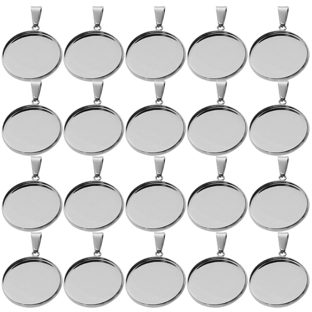 40pcs Diy Jewelry Pendant Accessories Round Jewelry Trays Covers Kit For Neck Chain Necklace