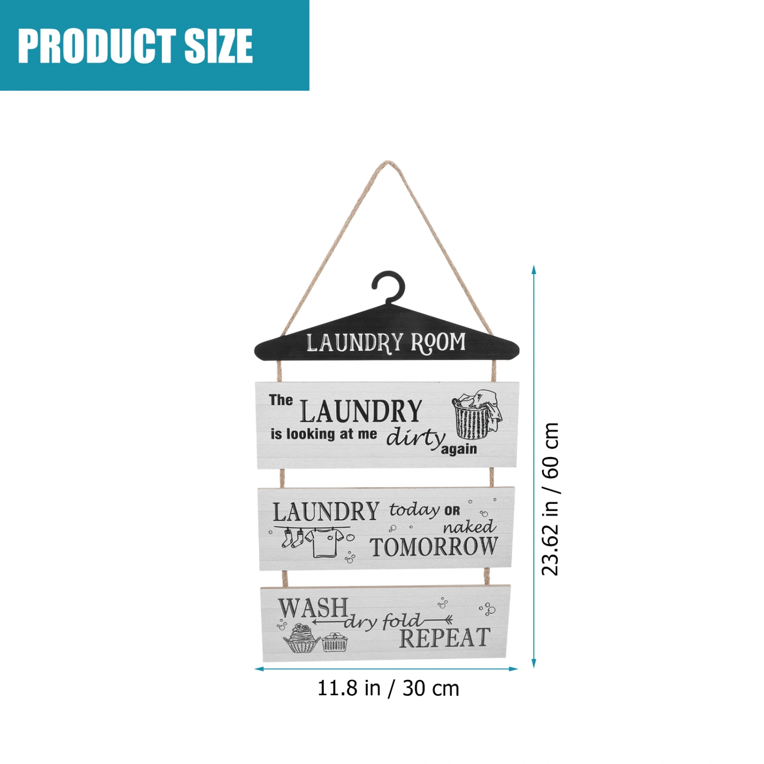 Laundry Wooden Sign Rustic Laundry Room Decorative Wall Hanging Decoration