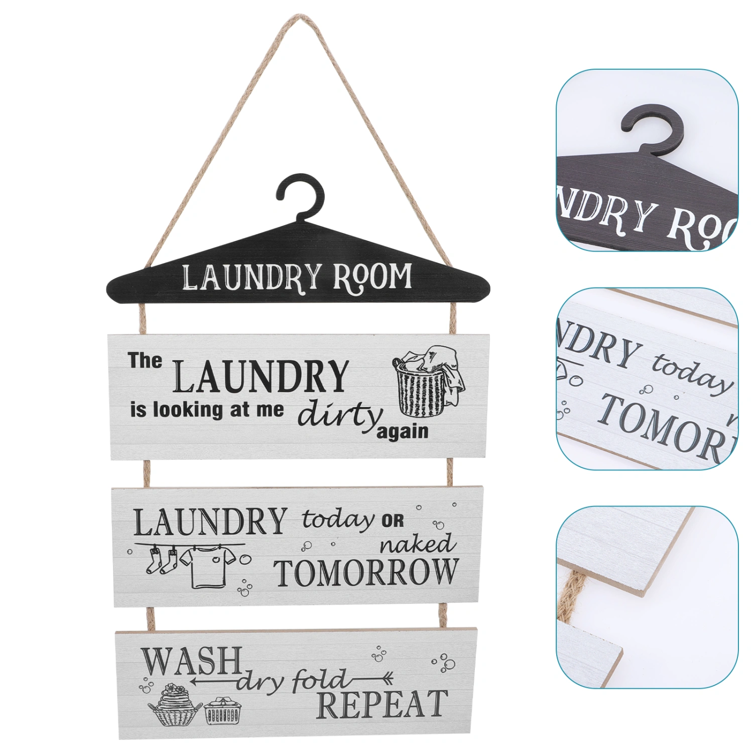 Laundry Wooden Sign Rustic Laundry Room Decorative Wall Hanging Decoration