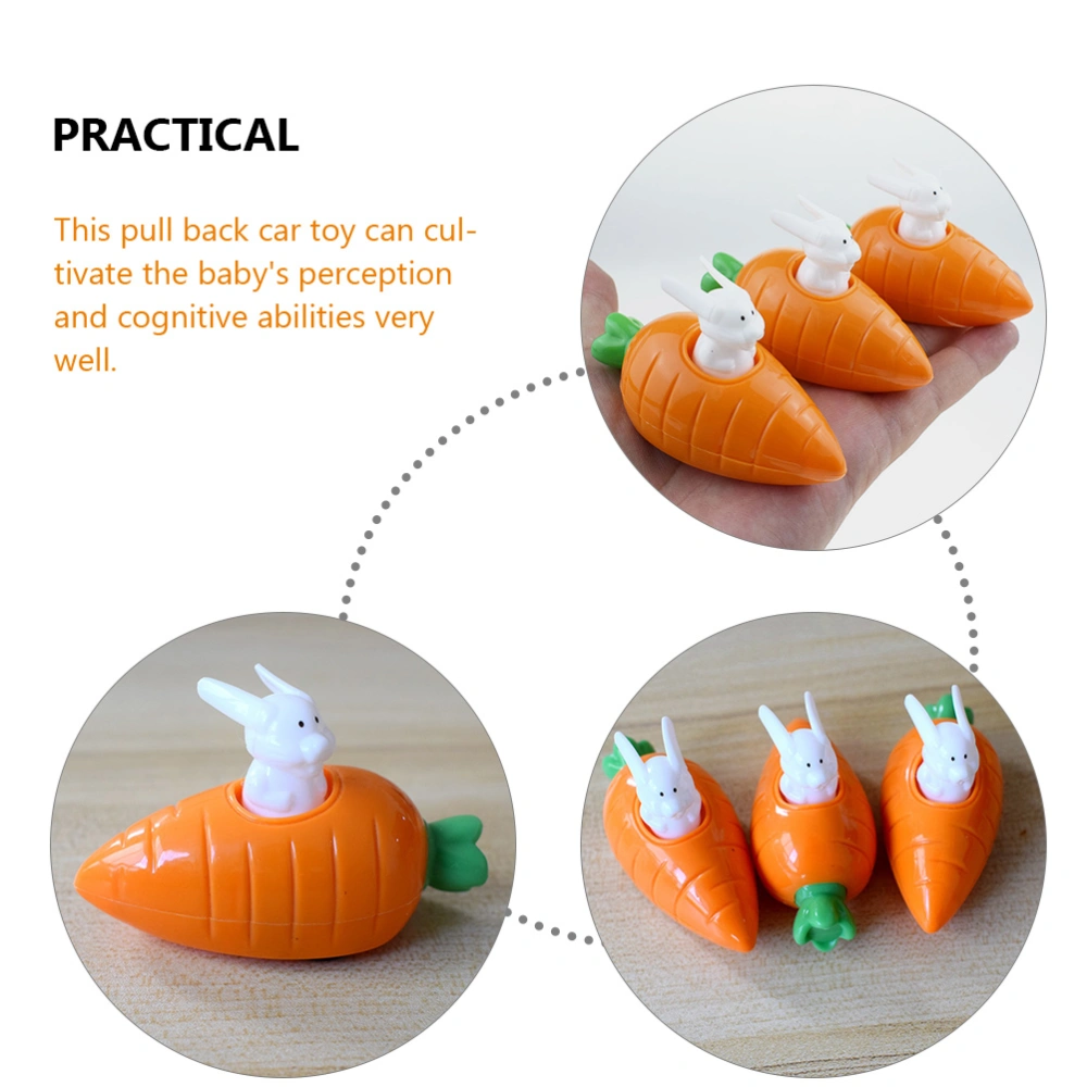 6Pcs Pull Back Car Toys Baby Vehicle Toy Rabbit Carrot Car Toys Party Favors for Boys Girls