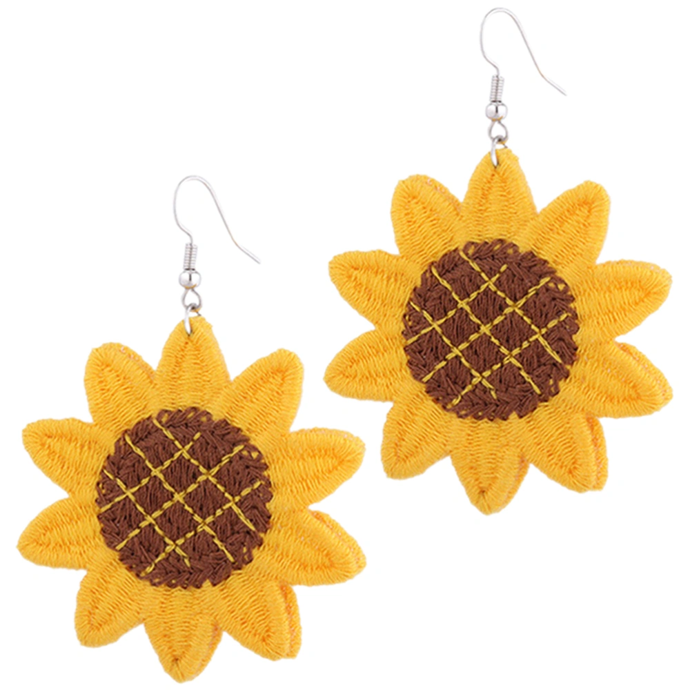 1 Pair Flower Earrings Sunflower Drop Earrings Sunflower Ear Jewelry for Women Girls