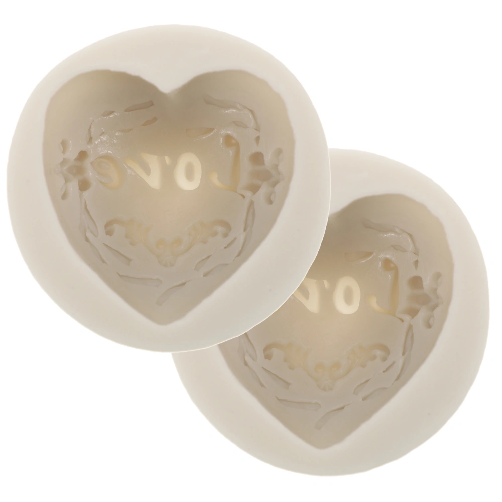 2pcs Silicone Mold Scented Candle Mold Heart Shaped Mold DIY Hand Soap Mold